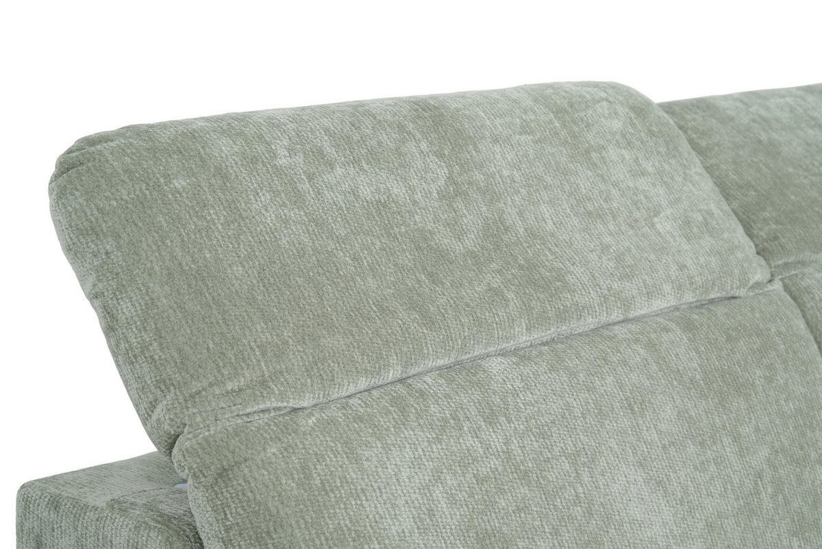 ECKSOFA  in Chenille Mintgrün  243/307 cm  - Schwarz/Mintgrün, Design, Textil/Metall (243/307cm) - Xora