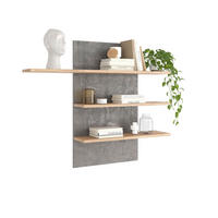 WANDBOARD Grau, Eichefarben  - Eichefarben/Grau, Design, Holzwerkstoff (120,2/100/23,6cm) - Livetastic