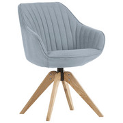 STUHL Flachgewebe Hellblau - Eichefarben/Hellblau, LIFESTYLE, Holz/Textil (60/83/65cm) - Hom`in