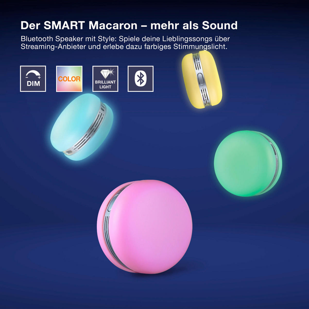 STIMMUNGSLEUCHTER Macaron 6,6/4 cm  - Rosa, Design, Kunststoff (6,6/4cm) - Osram
