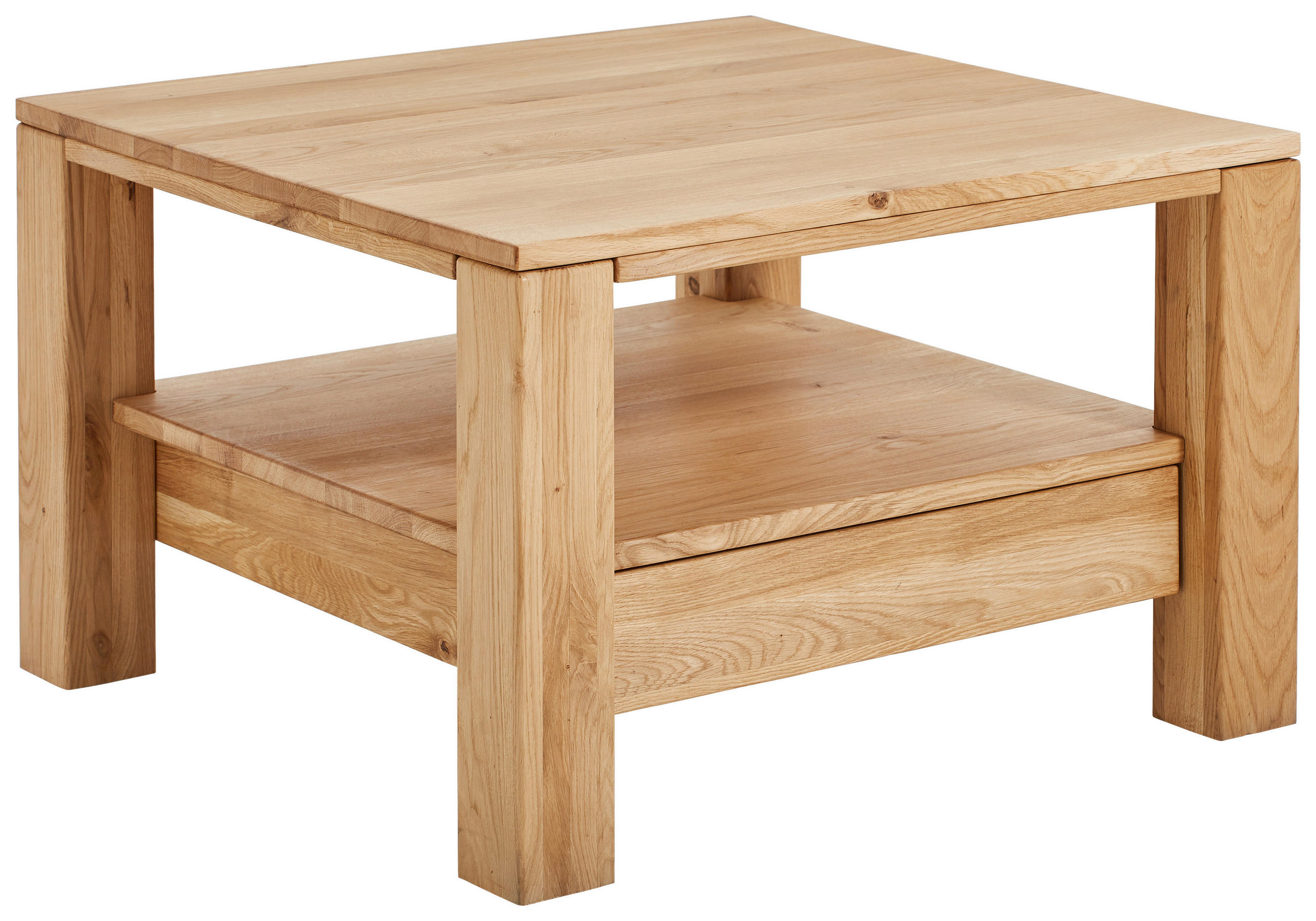 COUCHTISCH Wildeiche massiv quadratisch Eichefarben 70/70/47,5 cm - Eichefarben, Natur, Holz (70/70/47,5cm) - Linea Natura