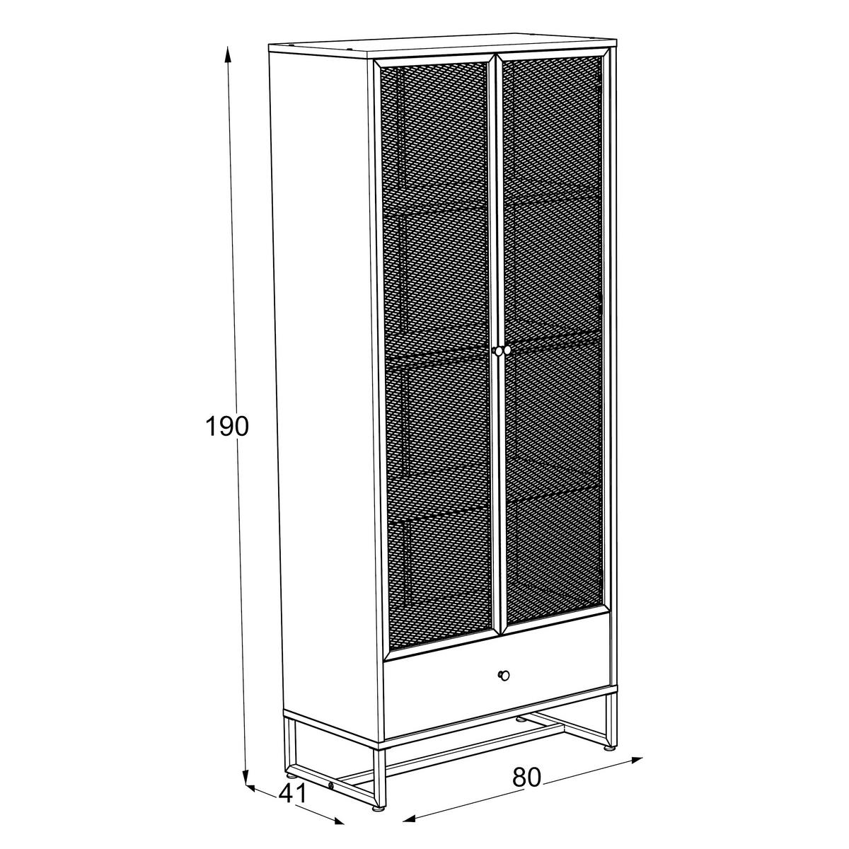 VITRINE in Weiß  - Weiß, MODERN, Holzwerkstoff/Metall (80/191/41cm) - Novel