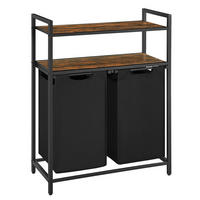 KOŠ NA PRÁDLO, hnědá, černá - černá/hnědá, Trend, kov/kompozitní dřevo (73/92/33cm) - MID.YOU