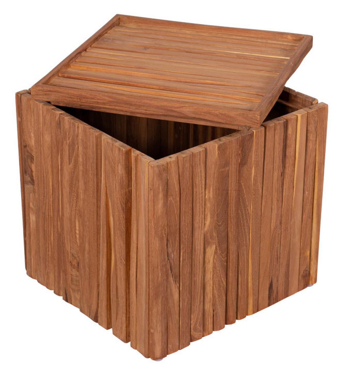 GARTENHOCKER  - Taupe/Braun, Basics, Holz/Textil (45/45/45cm) - Gardenson