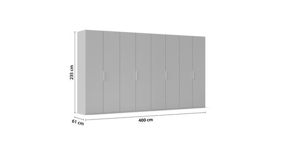 DREHTÜRENSCHRANK 400/235/61 cm,  in Champagner, 8-türig  - Champagner, Basics, Glas/Holzwerkstoff (400/235/61cm) - Novel