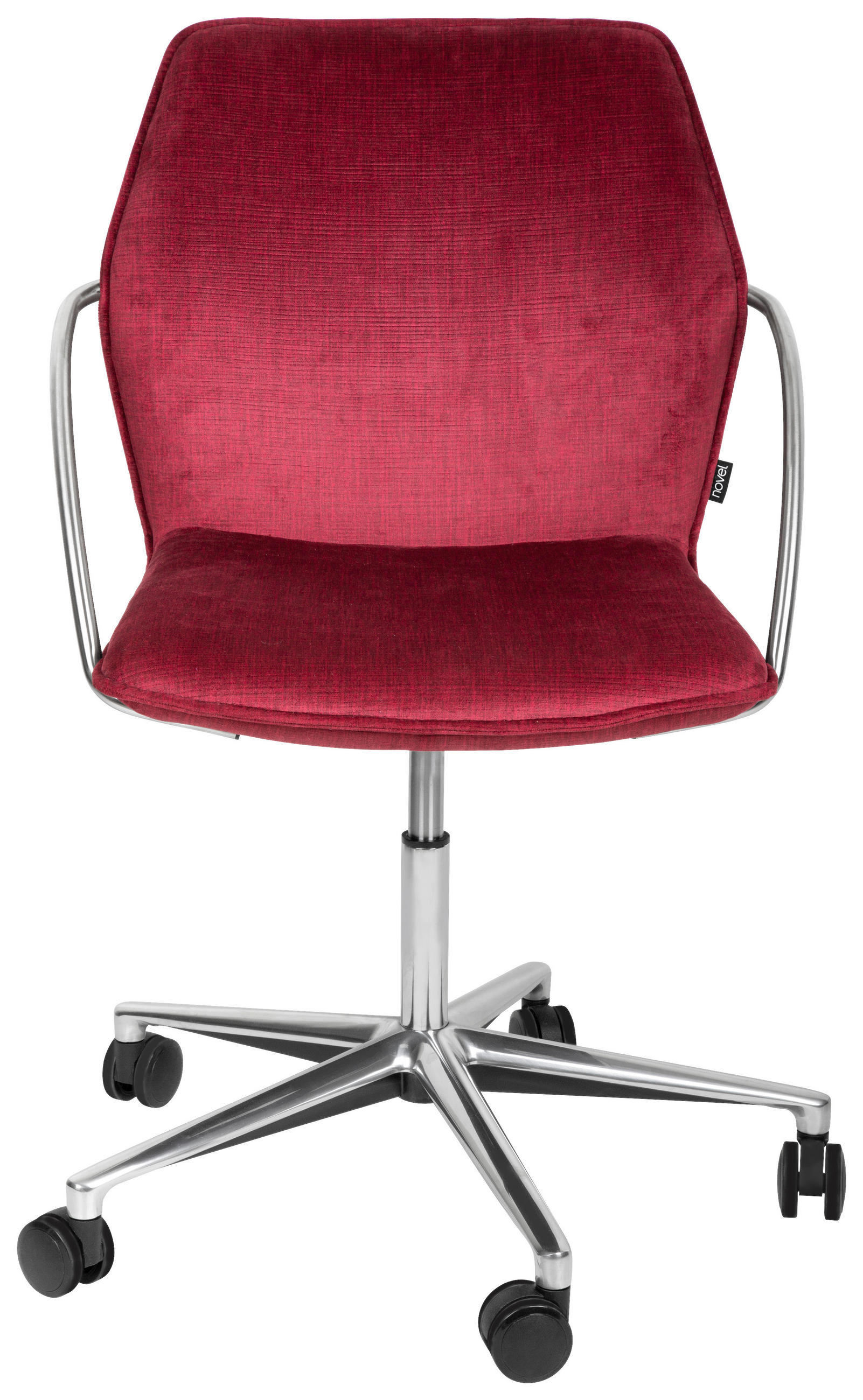 DREHSTUHL  in Samt Edelstahlfarben, Bordeaux  - Chromfarben/Edelstahlfarben, Design, Kunststoff/Textil (56,5/82-94/60cm) - Novel
