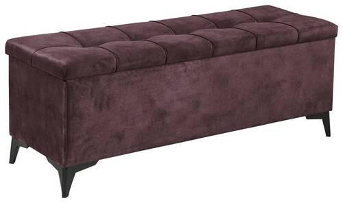BETTBANK 139/58/50 cm   - Aubergine/Schwarz, Konventionell, Kunststoff/Textil (139/58/50cm) - Modante