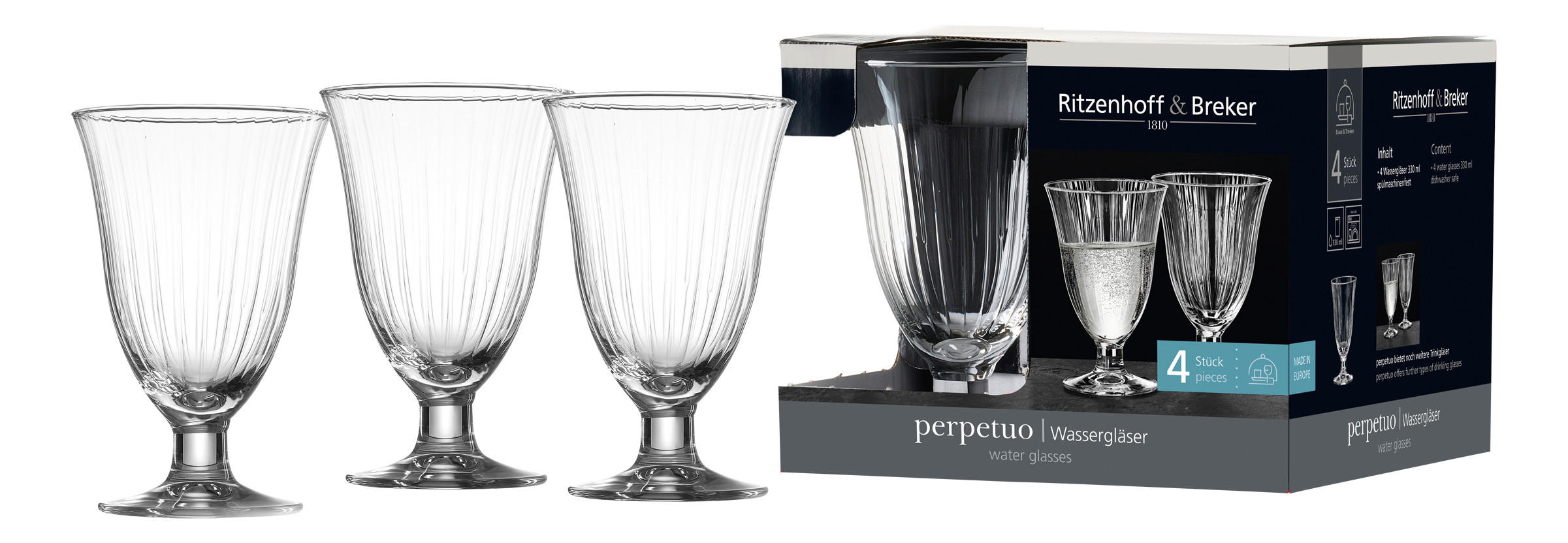 GLÄSERSET Perpetuo  4-teilig  - Klar, KONVENTIONELL, Glas (0,33l) - Ritzenhoff Breker