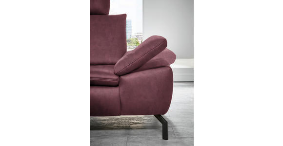 ECKSOFA in Mikrofaser Weinrot  - Weinrot/Schwarz, Design, Textil/Metall (181/341cm) - Dieter Knoll