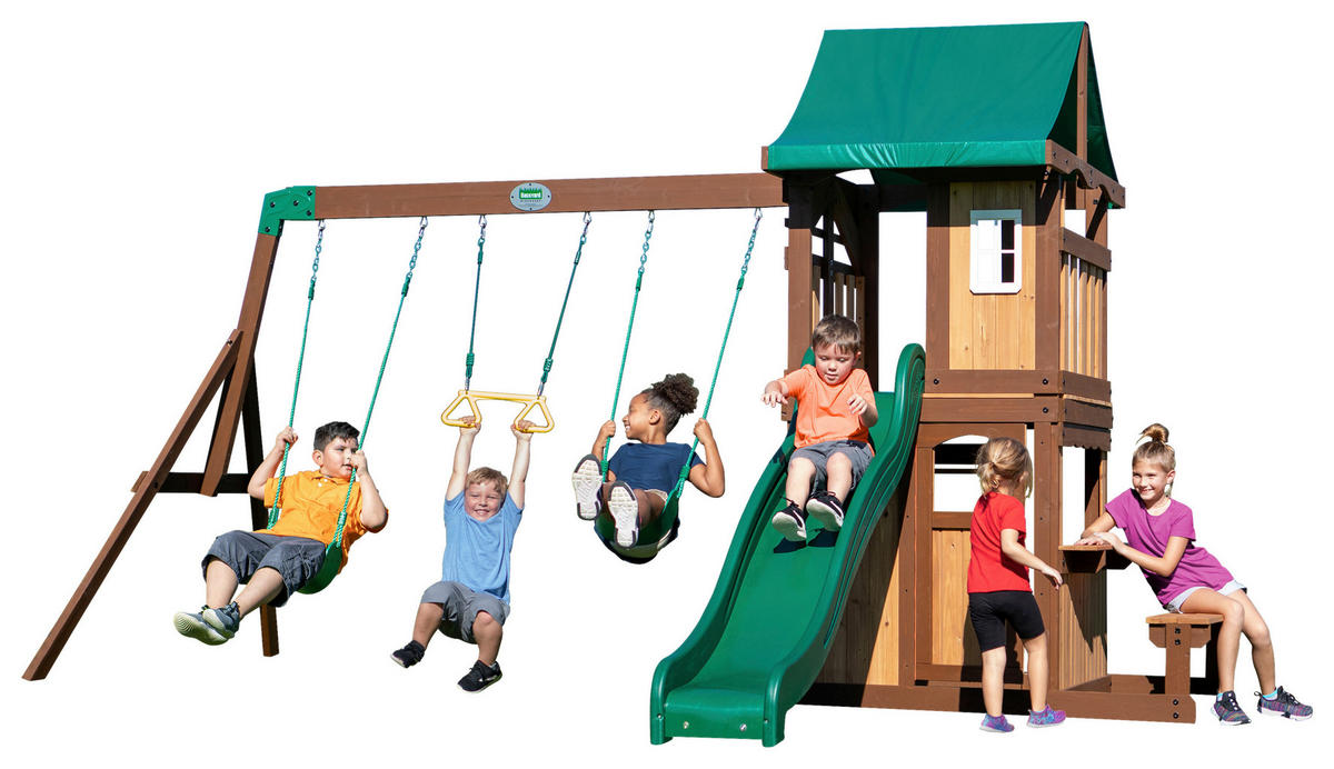 SPIELTURM 340/260/430 cm SPIELTURM LAKEWOOD  - Braun/Grün, KONVENTIONELL, Holz (340/260/430cm) - Ambia Garden