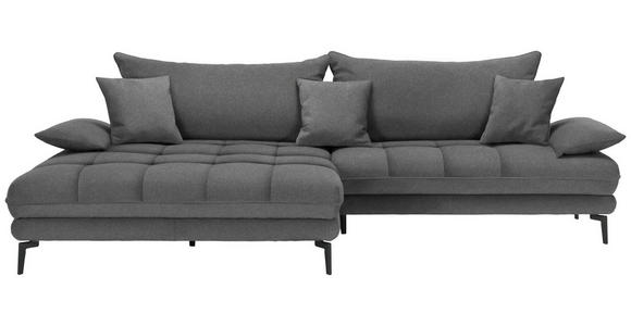 ECKSOFA in Webstoff Graubraun  - Graubraun/Schwarz, MODERN, Textil/Metall (173/297cm) - Carryhome