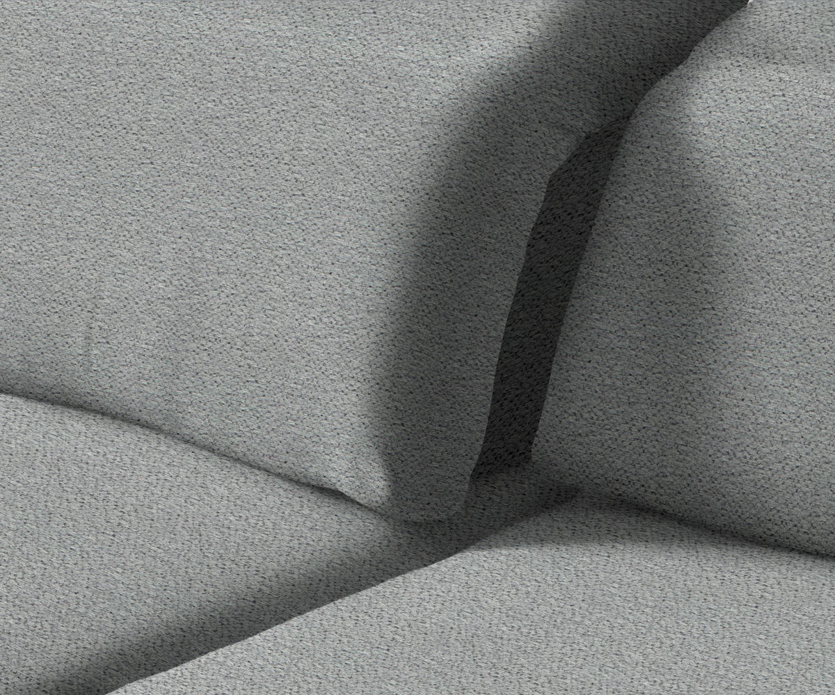 ECKSOFA in Webstoff Hellgrau  - Hellgrau/Schwarz, Design, Textil/Metall (180/289cm) - Stylife