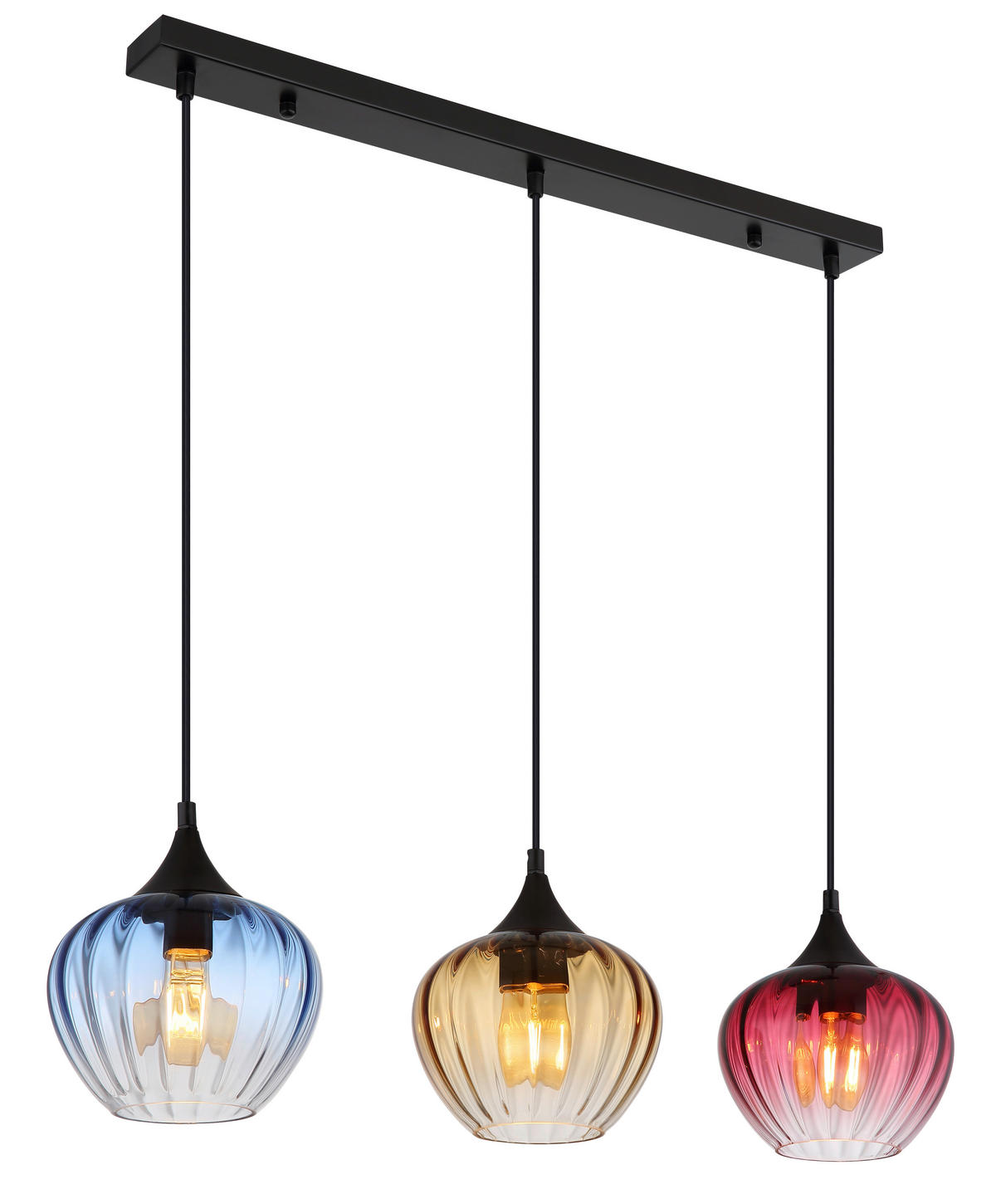 HÄNGELEUCHTE 80/18/150 cm  - Schwarz, Basics, Glas/Kunststoff (80/18/150cm)