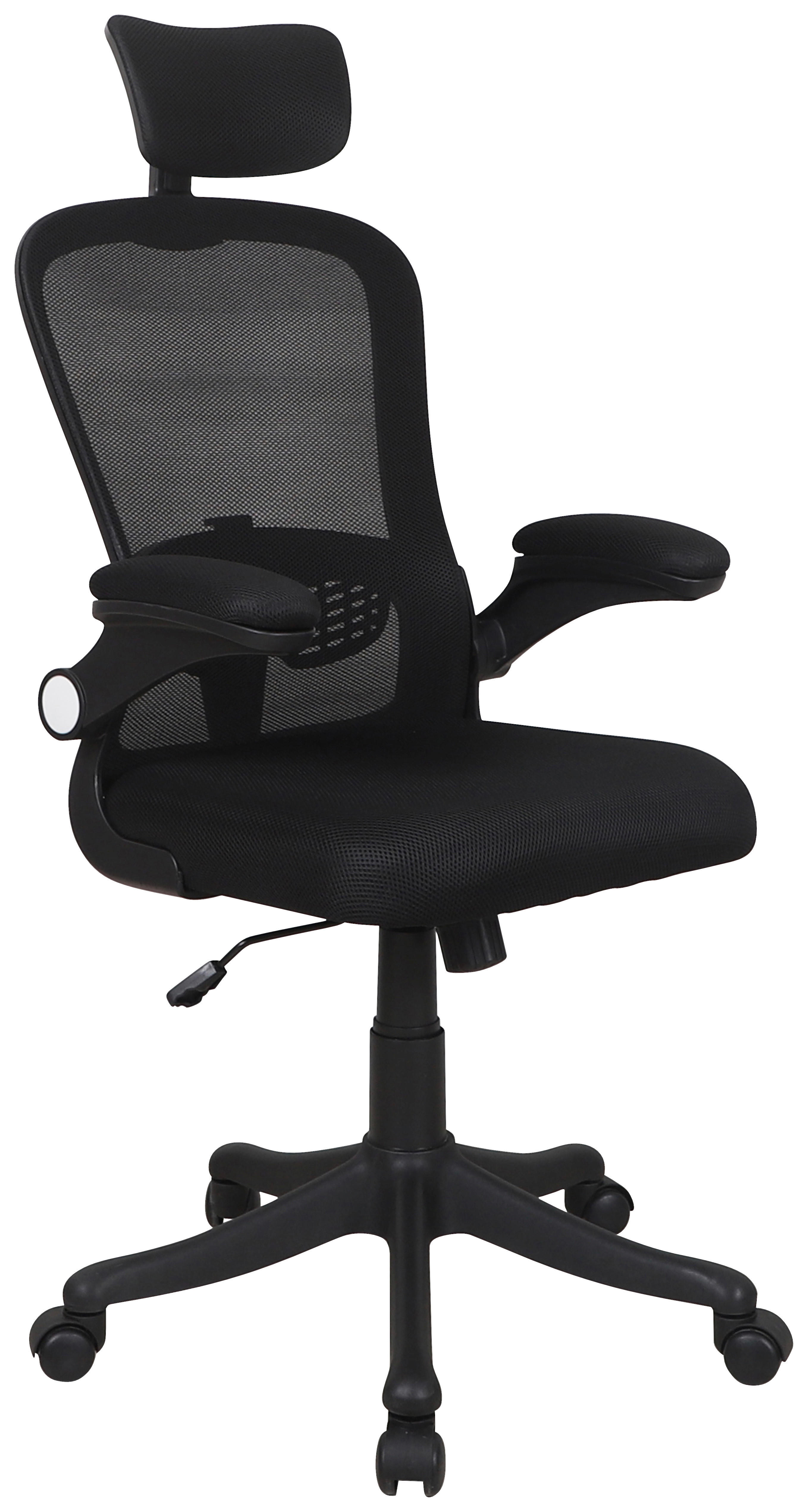 SCAUN ROTATIV  plasă tensionată negru  - argintiu/negru, Modern, plastic/textil (59/114-124/65cm) - MID.YOU