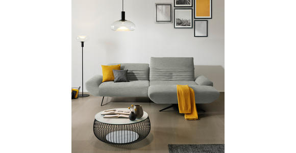 ECKSOFA  in Chenille Hellgrau  280/170-195 cm  - Hellgrau/Schwarz, Design, Textil/Metall (280/170-195cm) - Dieter Knoll