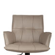 BARHOCKER in Metall, Leder Schwarz, Taupe  - Taupe/Schwarz, Design, Leder/Metall (56/90-115/56cm) - Novel