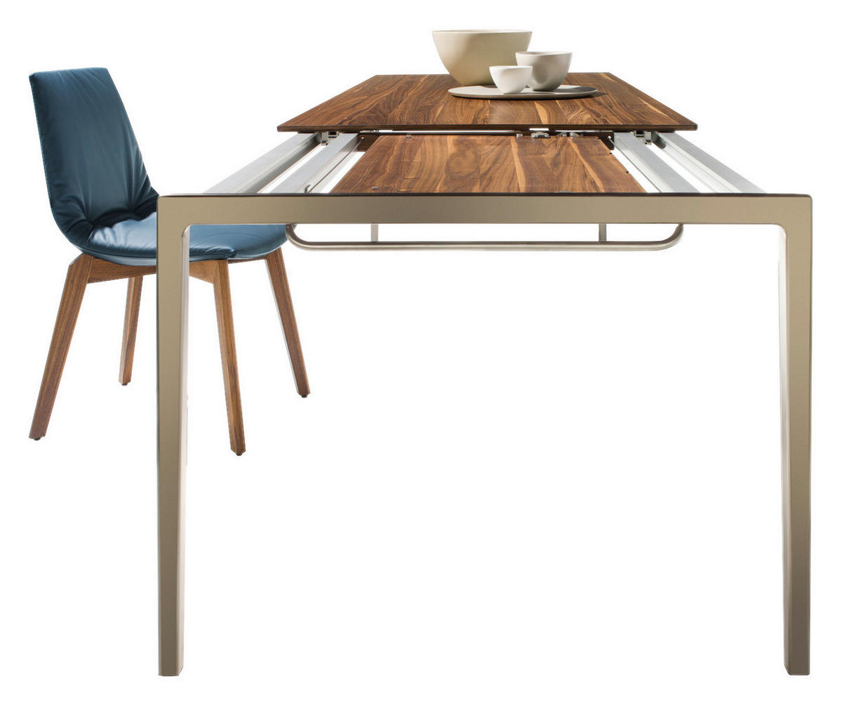ESSTISCH in Holz, Metall 160(210)/100/75 cm  - Nussbaumfarben/Bronzefarben, Design, Holz/Metall (160(210)/100/75cm) - Team 7
