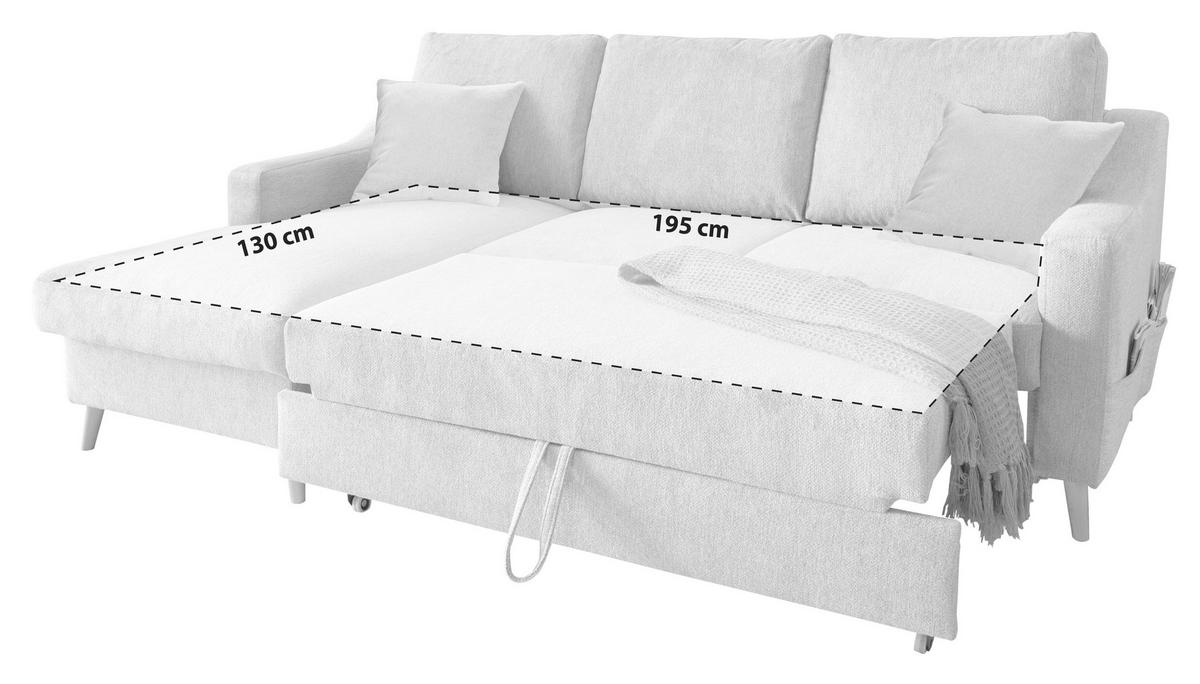 ECKSOFA Blau Mikrofaser  - Blau/Schwarz, Design, Holz/Textil (150/228cm) - MID.YOU