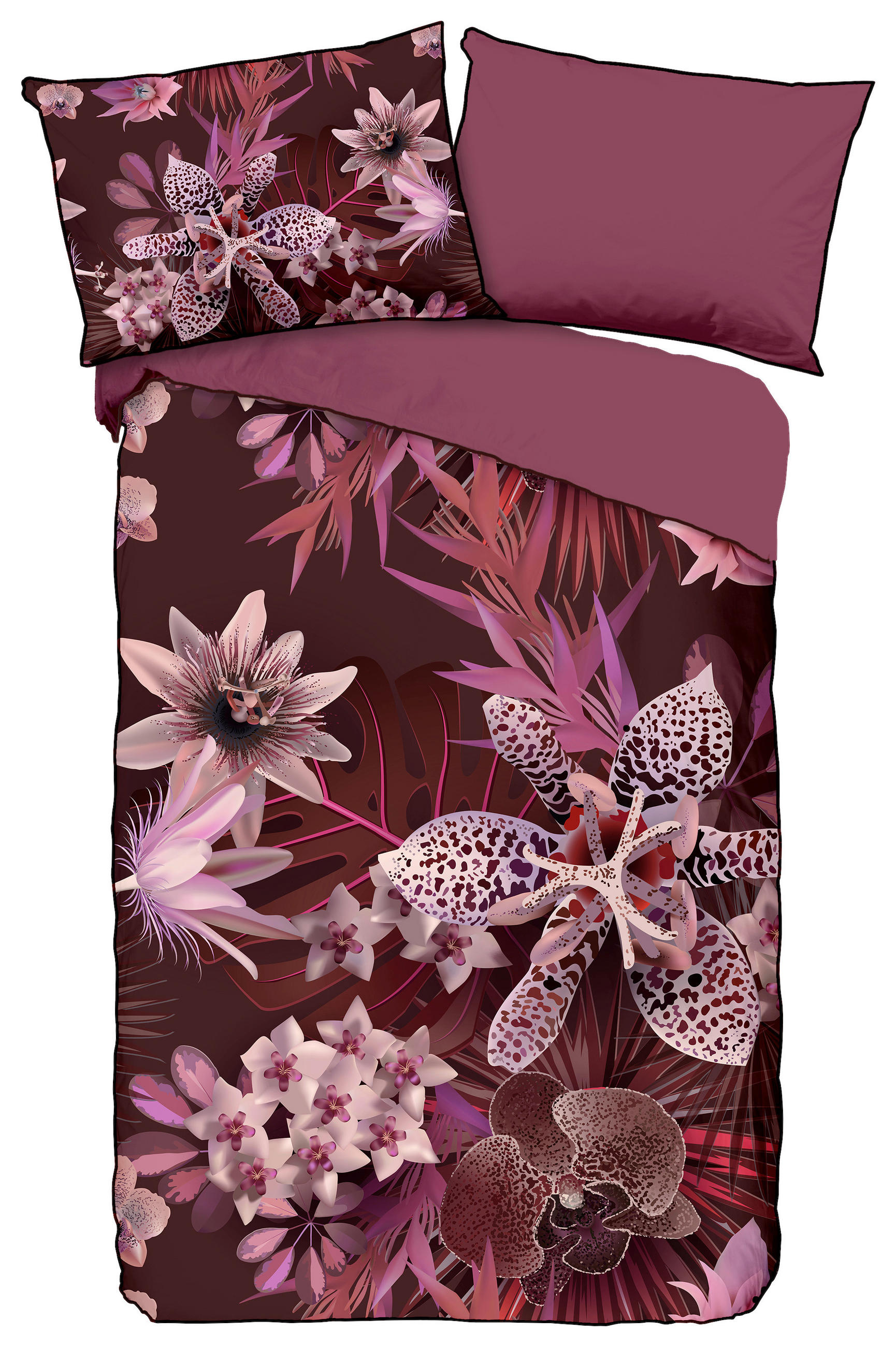 WENDEBETTWÄSCHE 2-teilig sonstige Webstoff 140/200 cm  - Bordeaux, Basics, Textil (140/200cm)