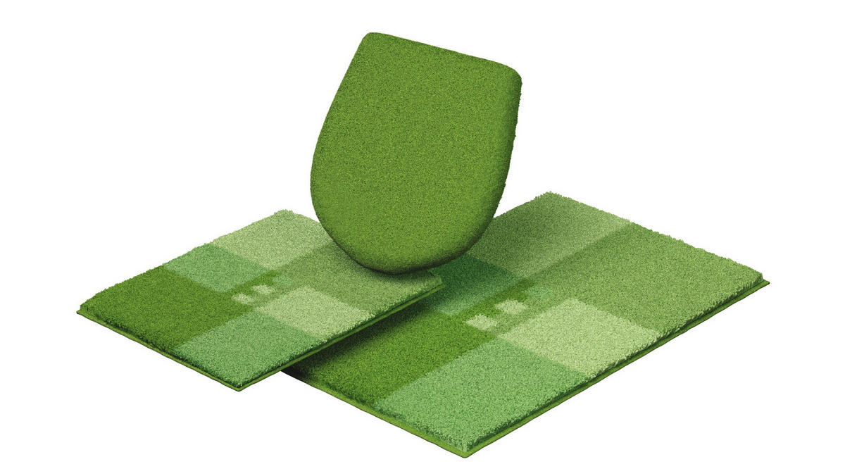 BADEMATTENSET Grün  - Grün, Basics, Kunststoff/Textil - Grund
