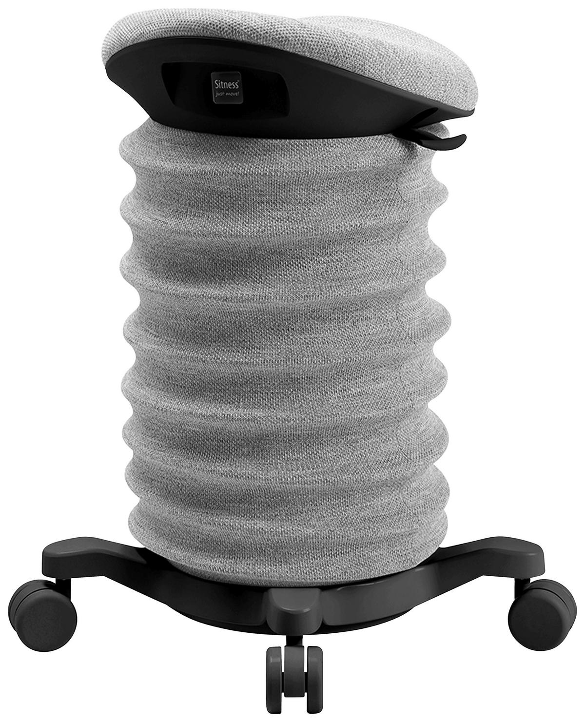 BÜROHOCKER Schwarz, Hellgrau  - Hellgrau/Schwarz, Design, Kunststoff/Textil (37,5/58-70/36cm) - Topstar