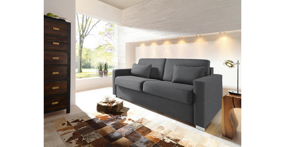 SCHLAFSOFA in Webstoff Grau - Chromfarben/Grau, KONVENTIONELL, Metall (188/86/97cm) - Novel