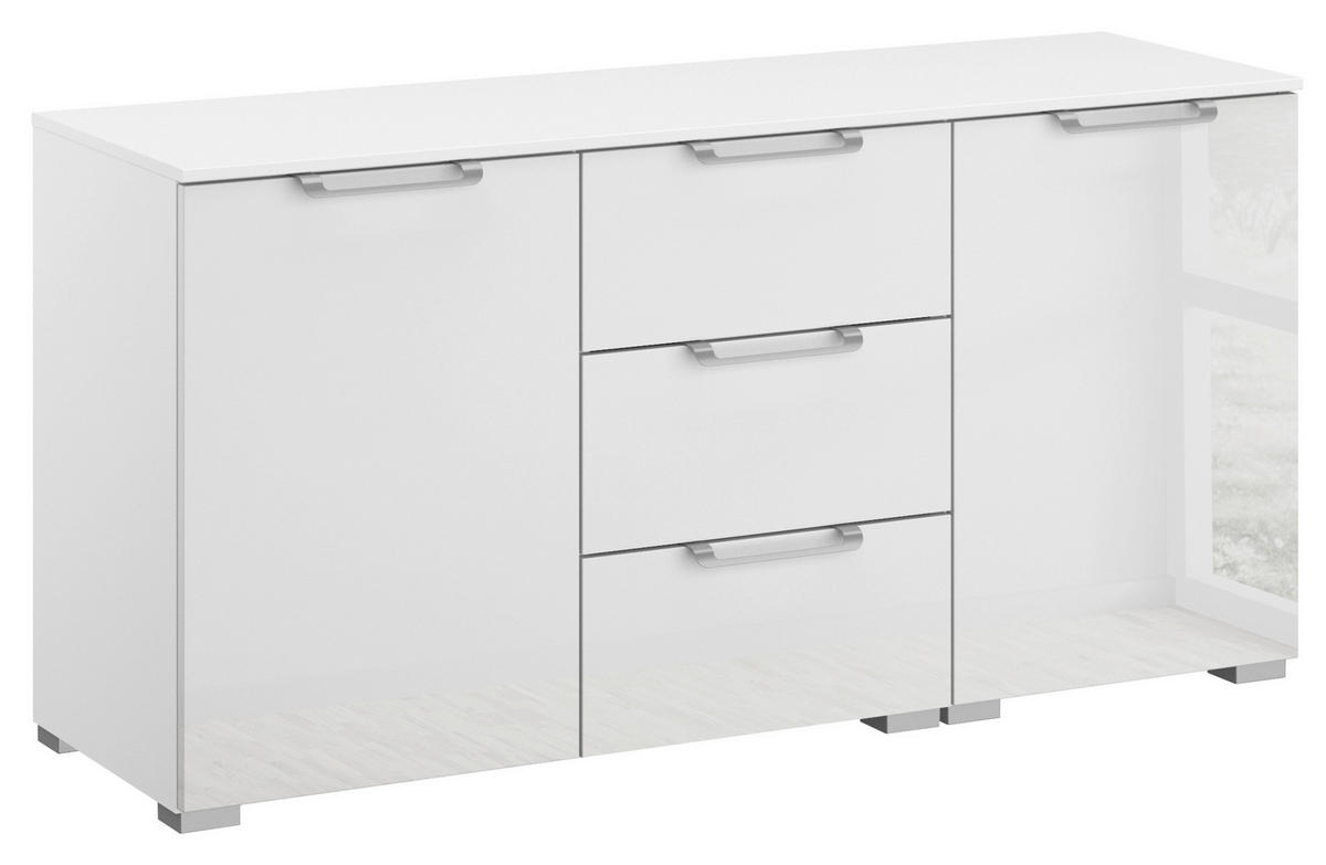 SIDEBOARD  in 120/61/42 cm  - Klar/Silberfarben, Design, Glas/Holzwerkstoff (120/61/42cm) - Novel