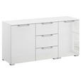 SIDEBOARD  120/61/42 cm 3 Schublade(n)  - Klar/Silberfarben, Design, Glas/Holzwerkstoff (120/61/42cm) - Novel
