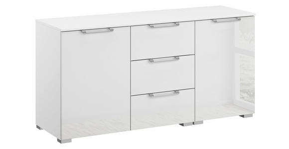 SIDEBOARD  120/61/42 cm 3 Schublade(n)  - Klar/Silberfarben, Design, Glas/Holzwerkstoff (120/61/42cm) - Novel