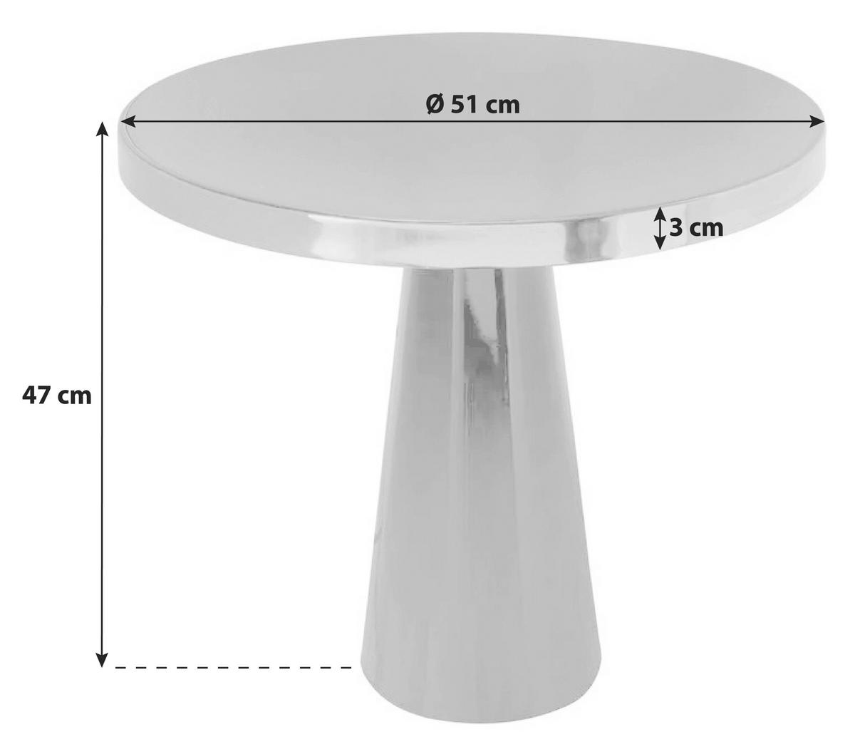 BEISTELLTISCH 51/51/47 cm Schwarz, Goldfarben rund  - Goldfarben/Schwarz, Trend, Metall (51/51/47cm) - Kayoom