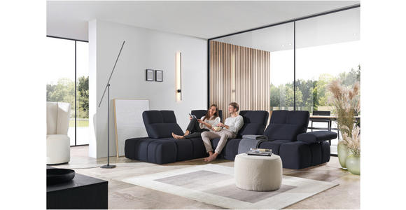 ECKSOFA in Struktur Schwarz 233/313 cm - Schwarz, Design, Kunststoff/Textil (233/313cm) - Emilio Belluti