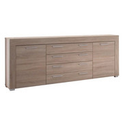 SIDEBOARD - Eichefarben/Alufarben, Design, Holzwerkstoff/Kunststoff (176/79/40cm) - Carryhome