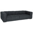 BIGSOFA  in Flachgewebe, Leinenoptik Dunkelblau  - Schwarz/Dunkelblau, Design, Textil/Metall (262/66/113cm) - Belluti