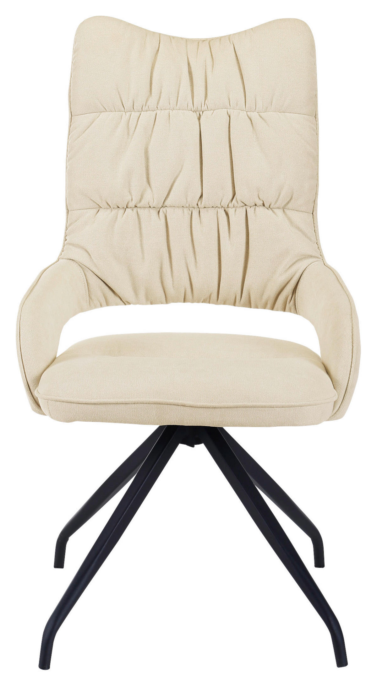STUHL  in Webstoff  - Beige/Schwarz, Design, Textil/Metall (55/98/64cm) - Hom`in