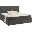 BOXSPRINGBETT 180/200 cm  in Taupe  - Taupe/Schwarz, Design, Kunststoff/Textil (180/200cm) - Xora