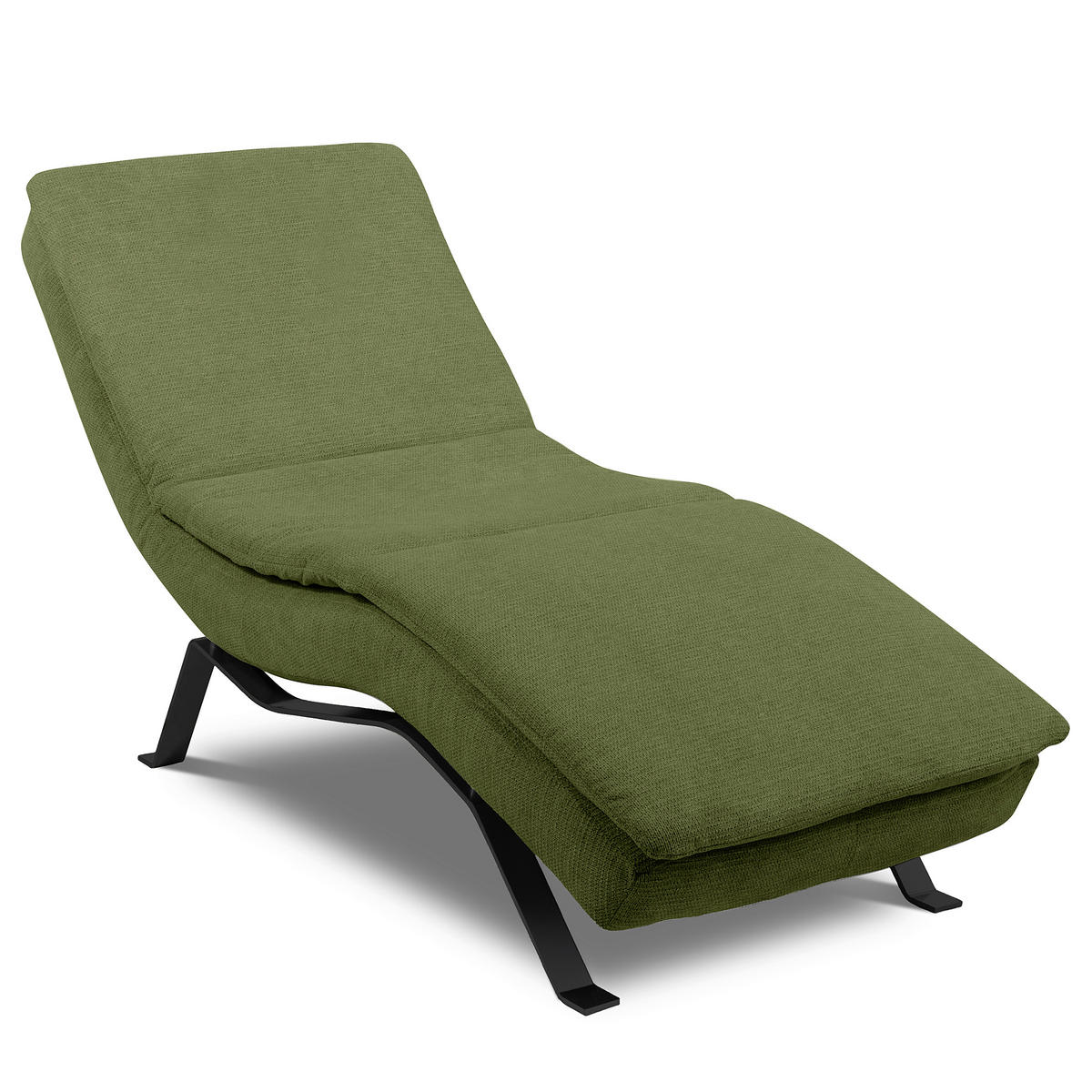 RELAXLIEGE Echtleder Grün  - Schwarz/Grün, Design, Leder/Metall (65/95/171cm) - Celina Home