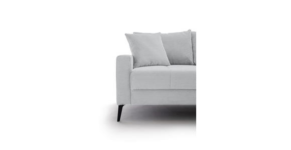 ECKSOFA  in Cord Hellgrau  280/173 cm  - Hellgrau/Schwarz, KONVENTIONELL, Textil/Metall (280/173cm) - Hom`in