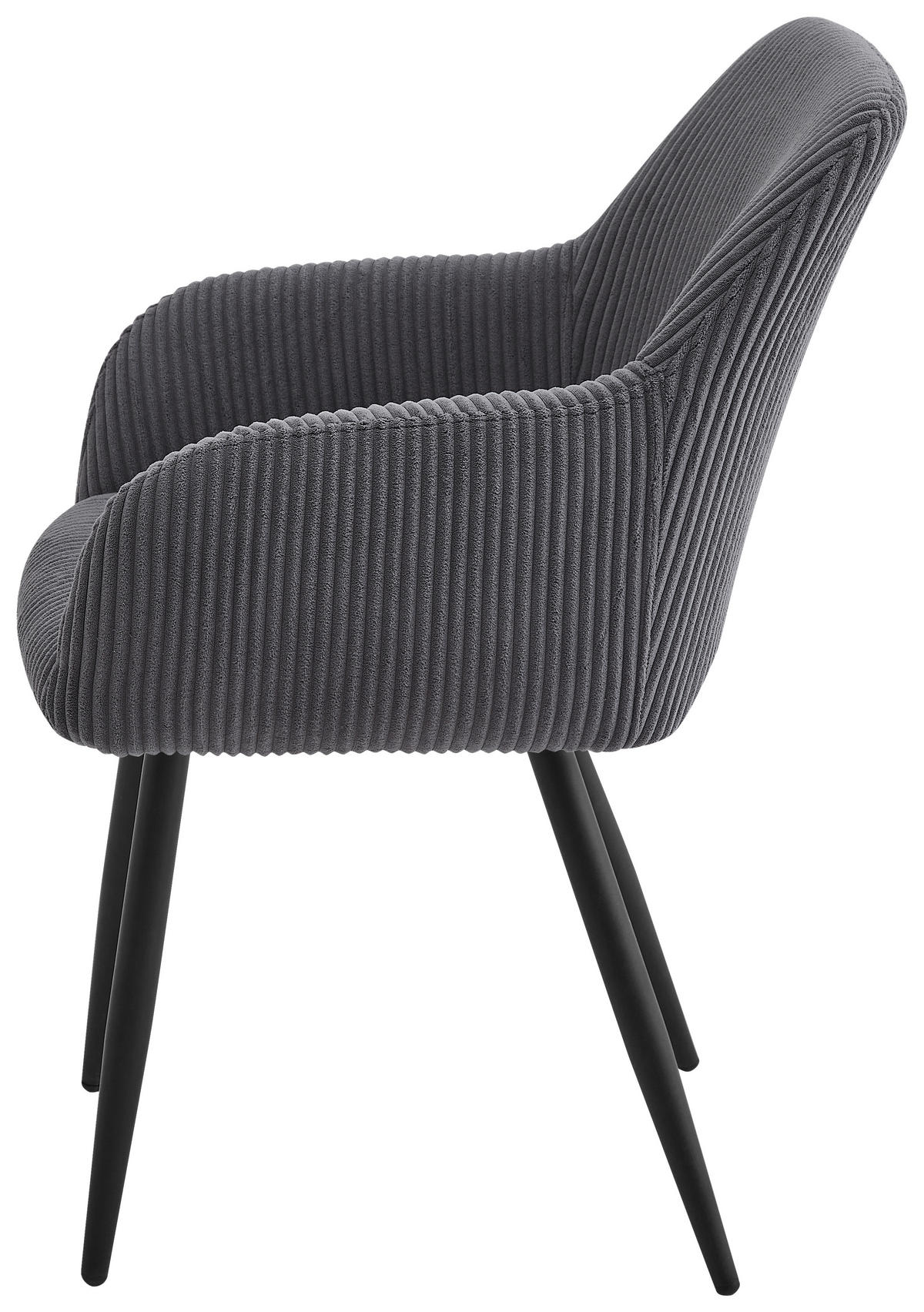 ARMLEHNSTUHL   Webstoff  - Schwarz/Grau, Design, Textil/Metall (56/83,5/59cm) - Ti'me