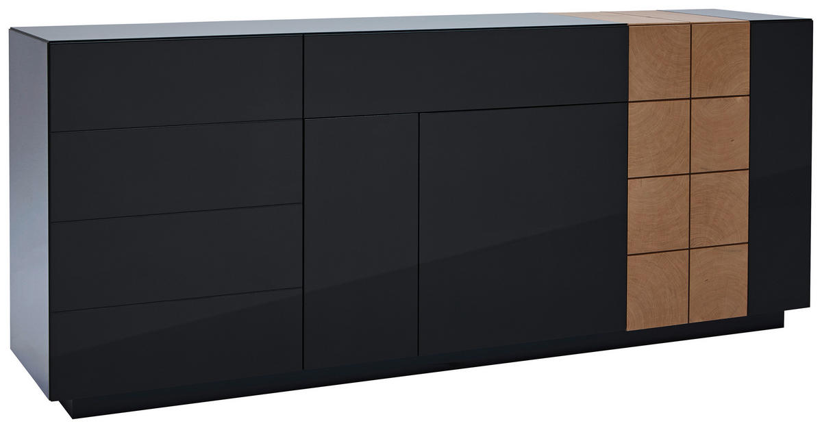 SIDEBOARD Quadra Quadra Eichefarben, Dunkelgrau  210/86/47 cm  - Eichefarben/Dunkelgrau, Design, Holzwerkstoff (210/86/47cm) - Ambiente
