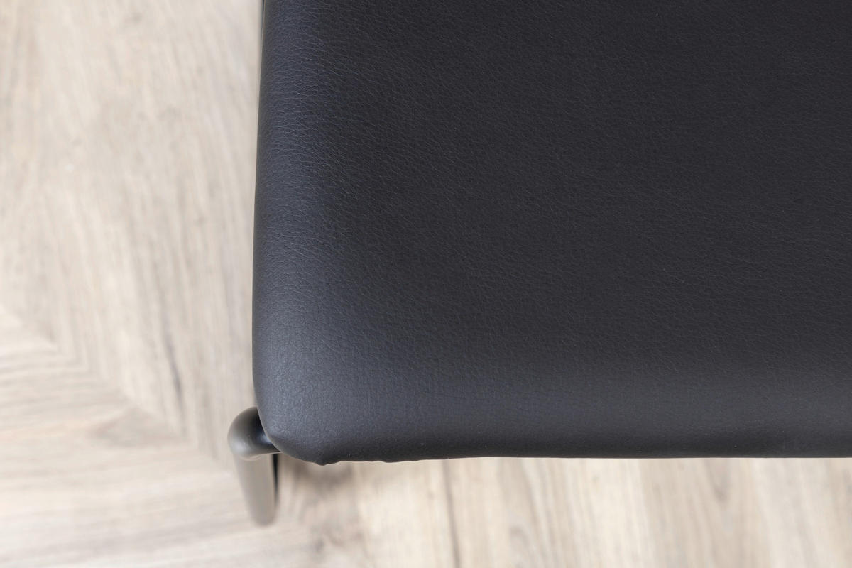 STOLSET 2 styck stål läderimitation (vegan)  - svart, Design, metall/textil (40/76/52cm) - Livetastic