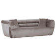 BIGSOFA  in Samt Grau  - Schwarz/Grau, KONVENTIONELL, Kunststoff/Textil (240/73/100cm) - Carryhome