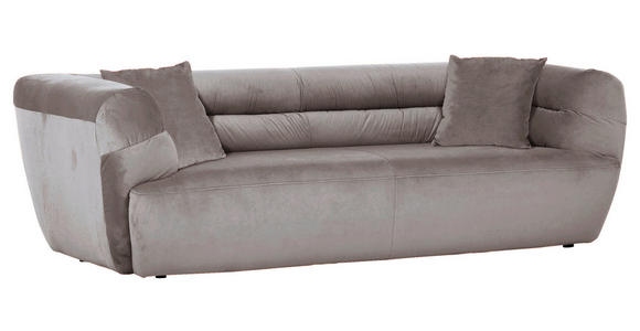 BIGSOFA  in Samt Grau  - Schwarz/Grau, KONVENTIONELL, Kunststoff/Textil (240/73/100cm) - Carryhome