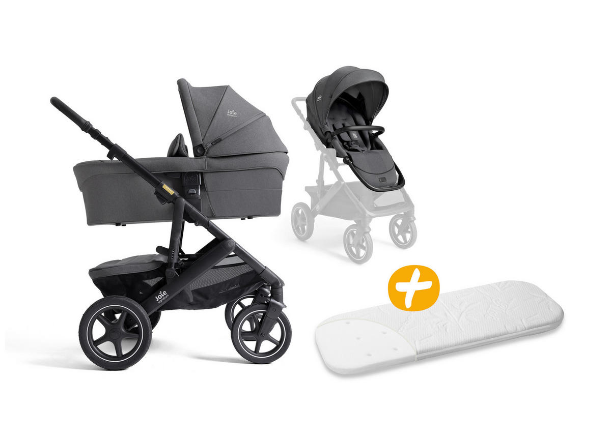 KINDERWAGENSET  Vinca 2in1  Ebony  - Blaugrau/Schwarz, Basics, Kunststoff/Metall (65/109/97cm) - JOIE SIGNATURE