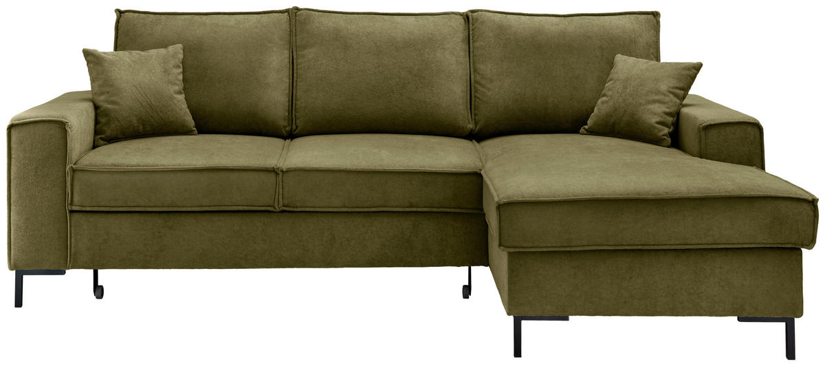 KUTNA GARNITURA tekstil  zelena   - zelena/crna, Moderno, tekstil/metal (240/150cm) - Livetastic