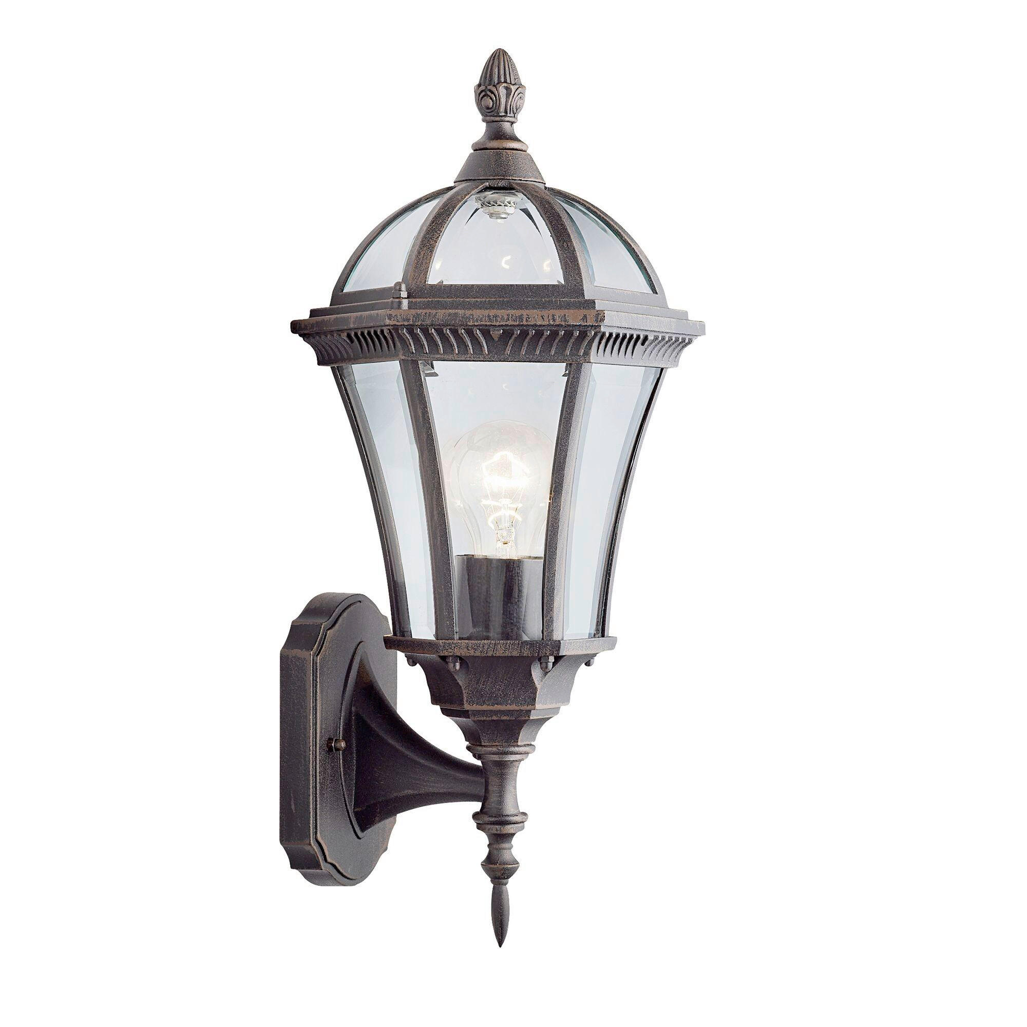 AUSSENWANDLEUCHTE Capri 20/22/41 cm  - Rostfarben/Hellgrau, Design, Glas/Kunststoff (20/22/41cm)