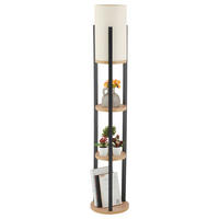 STEHLEUCHTE 21/135 cm    - Creme/Schwarz, Design, Holzwerkstoff/Kunststoff (21/135cm) - P & B