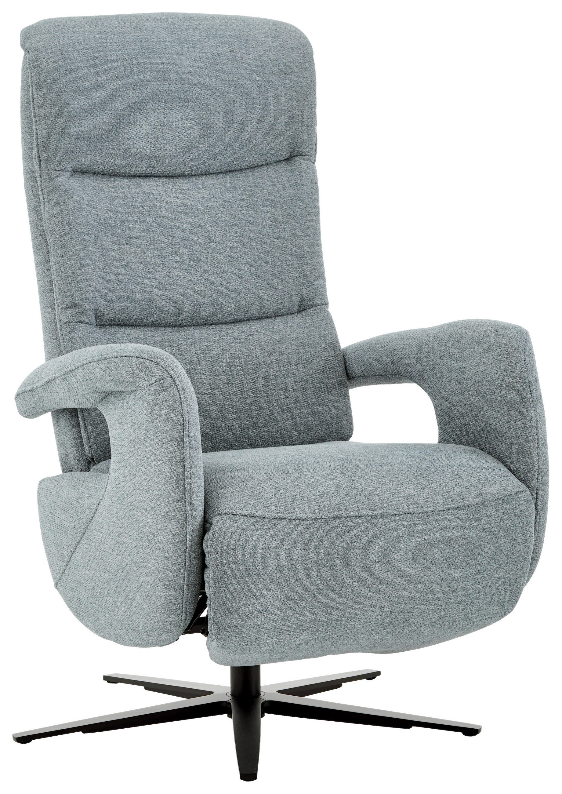RELAXSESSEL in Textil Hellblau  - Schwarz/Hellblau, Design, Textil/Metall (71/112/83-176cm) - Beldomo Style