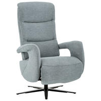 RELAXSESSEL in Textil Hellblau  - Schwarz/Hellblau, Design, Textil/Metall (71/112/83-176cm) - Beldomo Style