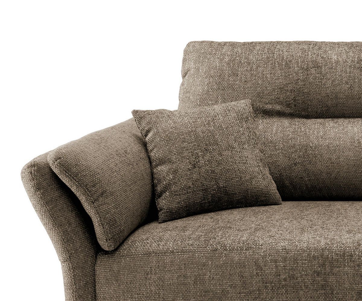 ECKSOFA in Struktur Cappuccino  - Schwarz/Cappuccino, Modern, Holz/Textil (269/172cm) - MID.YOU