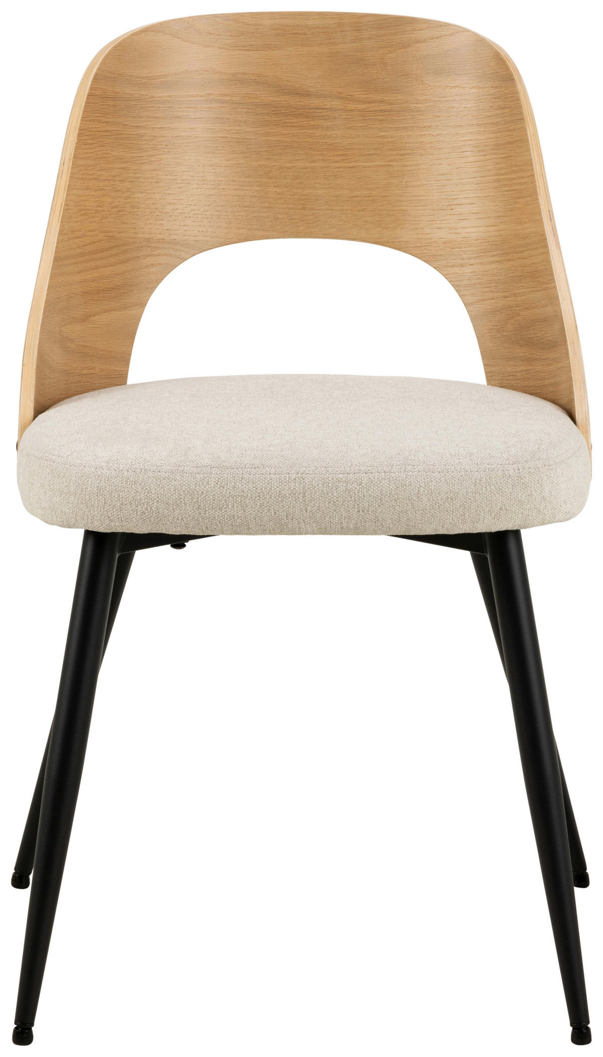STUHL  in Stahl Flachgewebe  - Beige/Schwarz, Modern, Holz/Textil (48/79/53cm) - MID.YOU